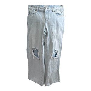 PacSun Casey Light Indigo Ripped Knee Low Rise Baggy Jeans Size 25x29